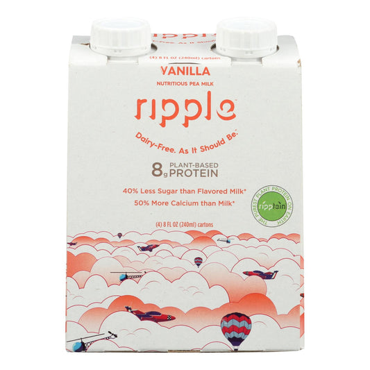 Ripple Foods Ripple Aseptic Vanilla Plant Based With Pea Protein  - Case Of 4 - 4/8 Fz