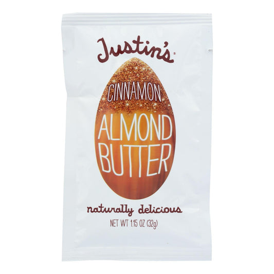 Justin's Nut Butter Squeeze Pack - Almond Butter - Cinnamon - Case Of 10 - 1.15 Oz.