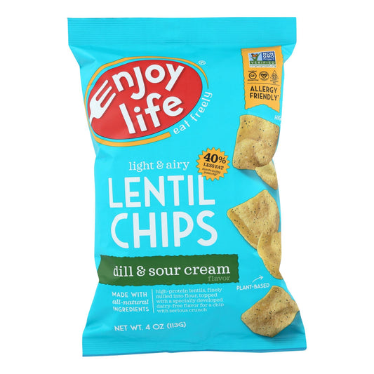 Enjoy Life - Lentil Chips - Plentils - Dill And Sour Cream - 4 Oz - Case Of 12