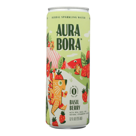 Aura Bora - Sparkling Water Basil Berry - Case Of 12-12 Fz