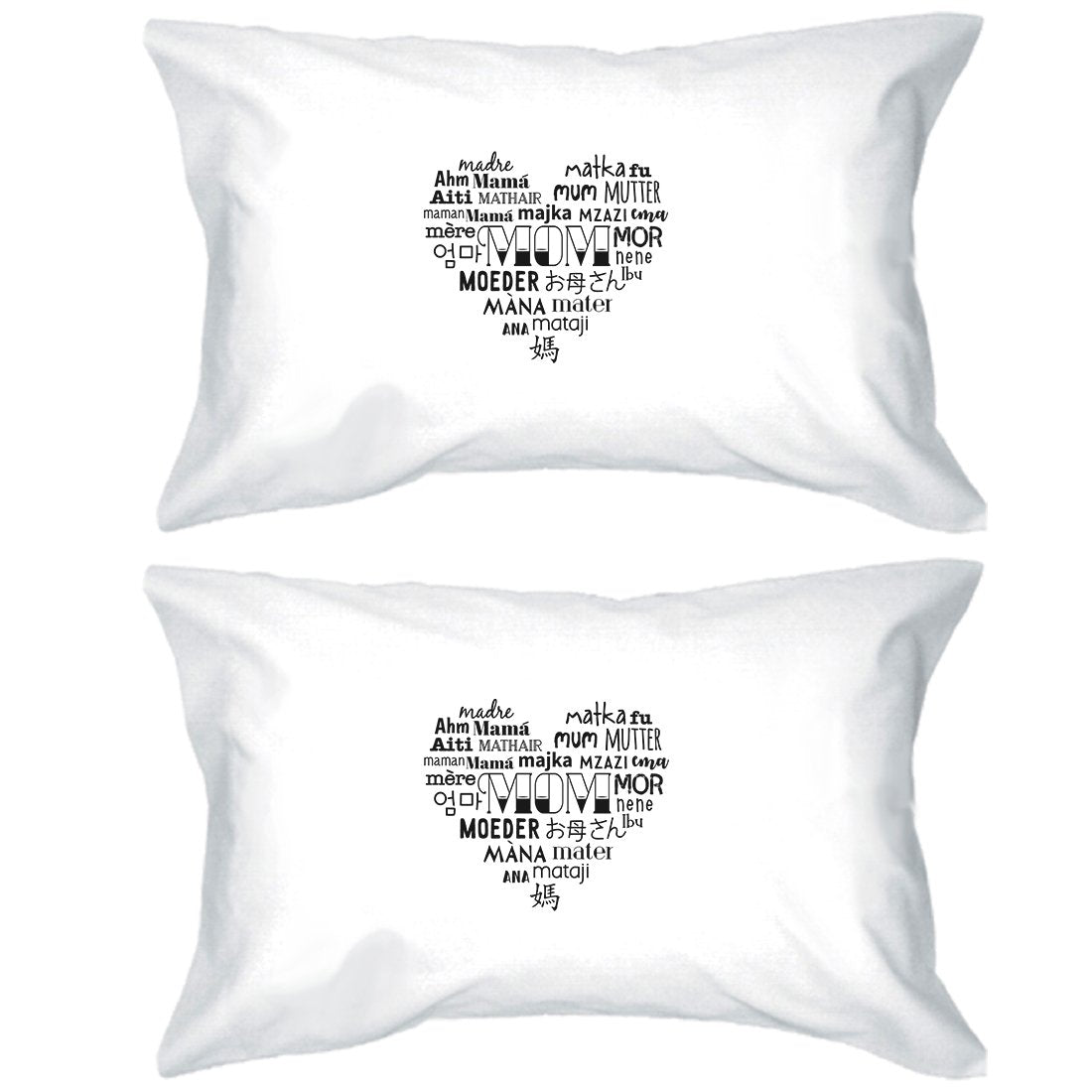 Mom Different Languages Pillowcases Standard Size Pillow Covers