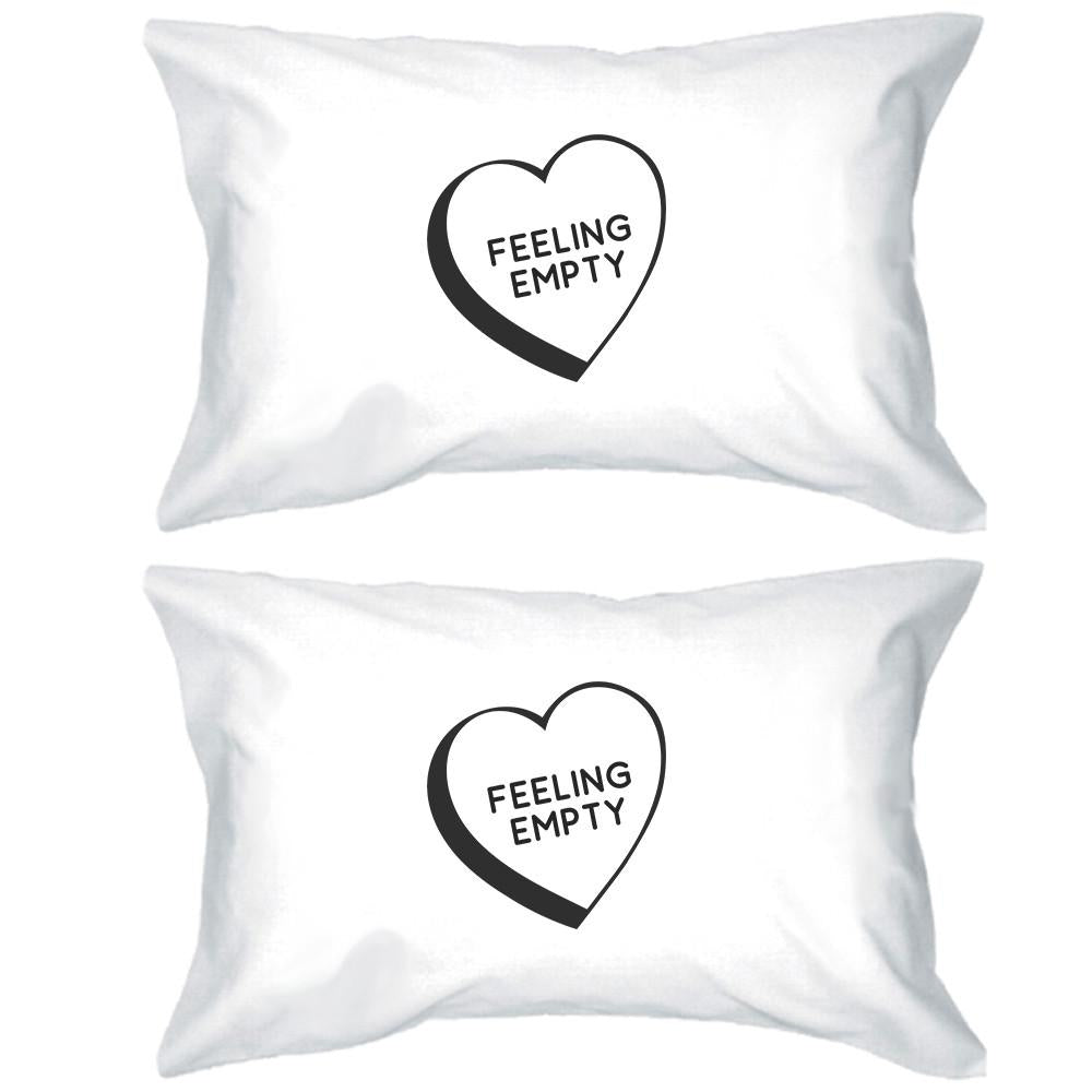 Feeling Empty Heart Cotton Decorative Pillow Case Simple Typography