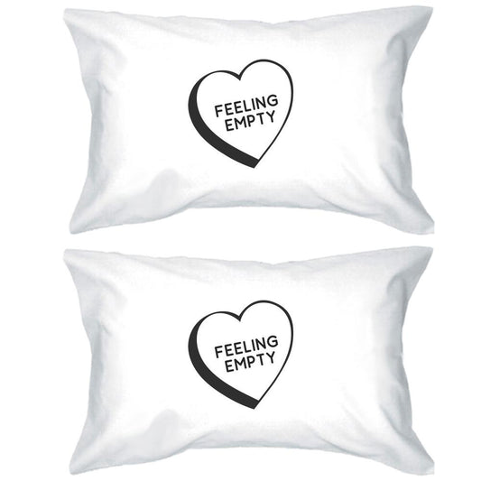 Feeling Empty Heart Cotton Decorative Pillow Case Simple Typography