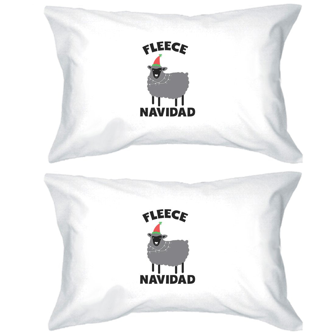 Fleece Navidad Pillowcases Standard Size Christmas Pillow Covers