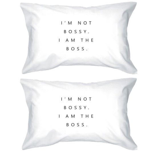 Bossy Boss Pillowcases Standard Size Pillow Covers Newlywed Gifts