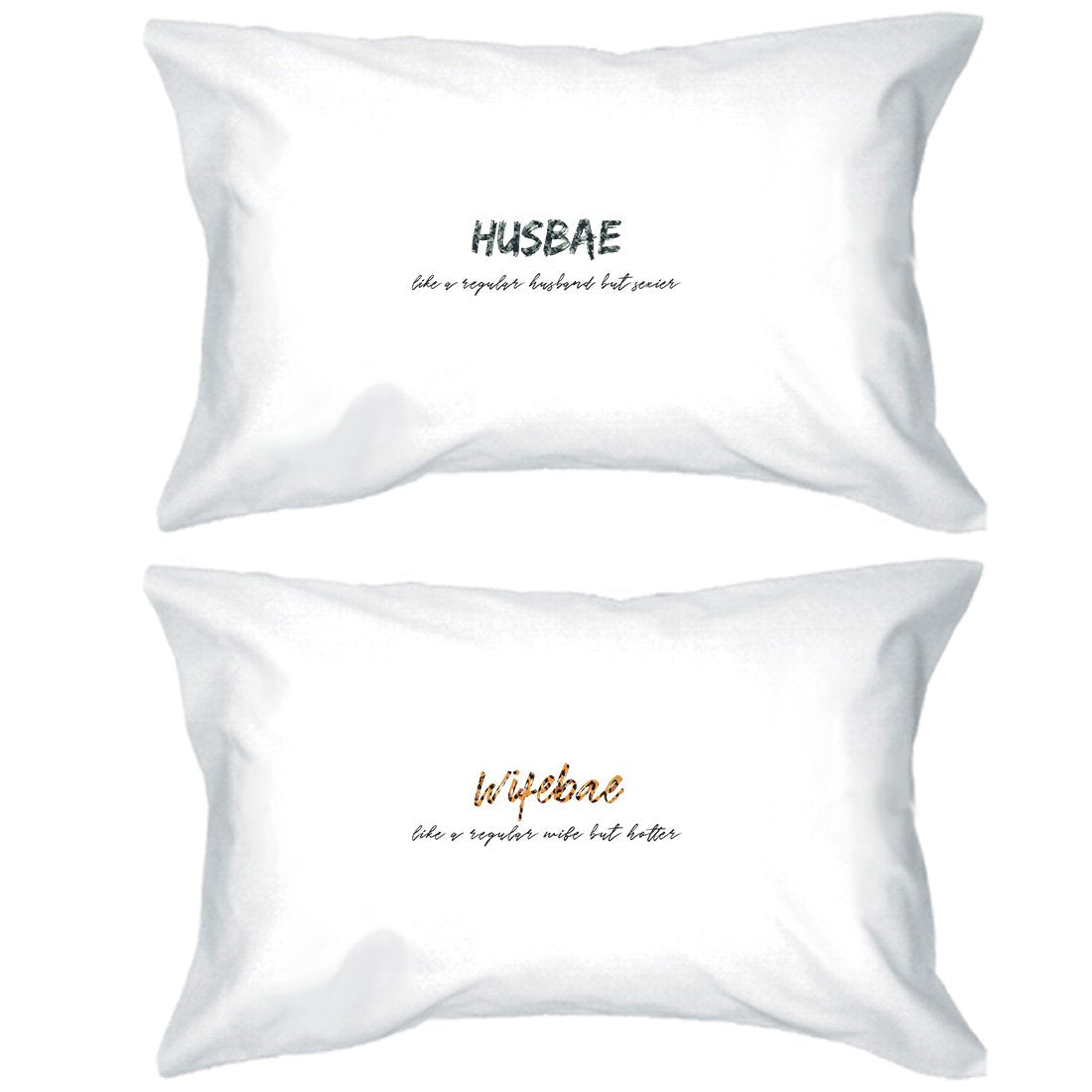 Husbae Wifebae Leopard Military Matching Gift Couple Pillow Cases