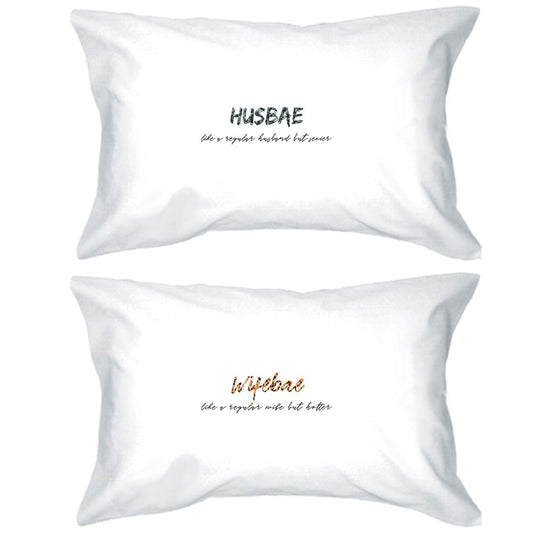 Husbae Wifebae Leopard Military Matching Gift Couple Pillow Cases