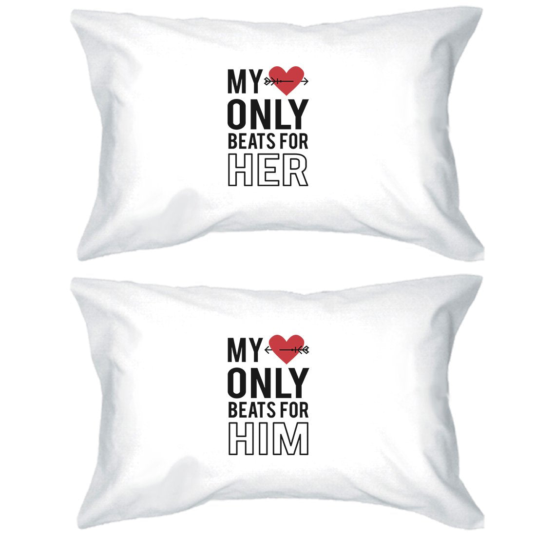 My Heart Beats For Her Him Funny Pillow Cases Funny Newlywed Gift