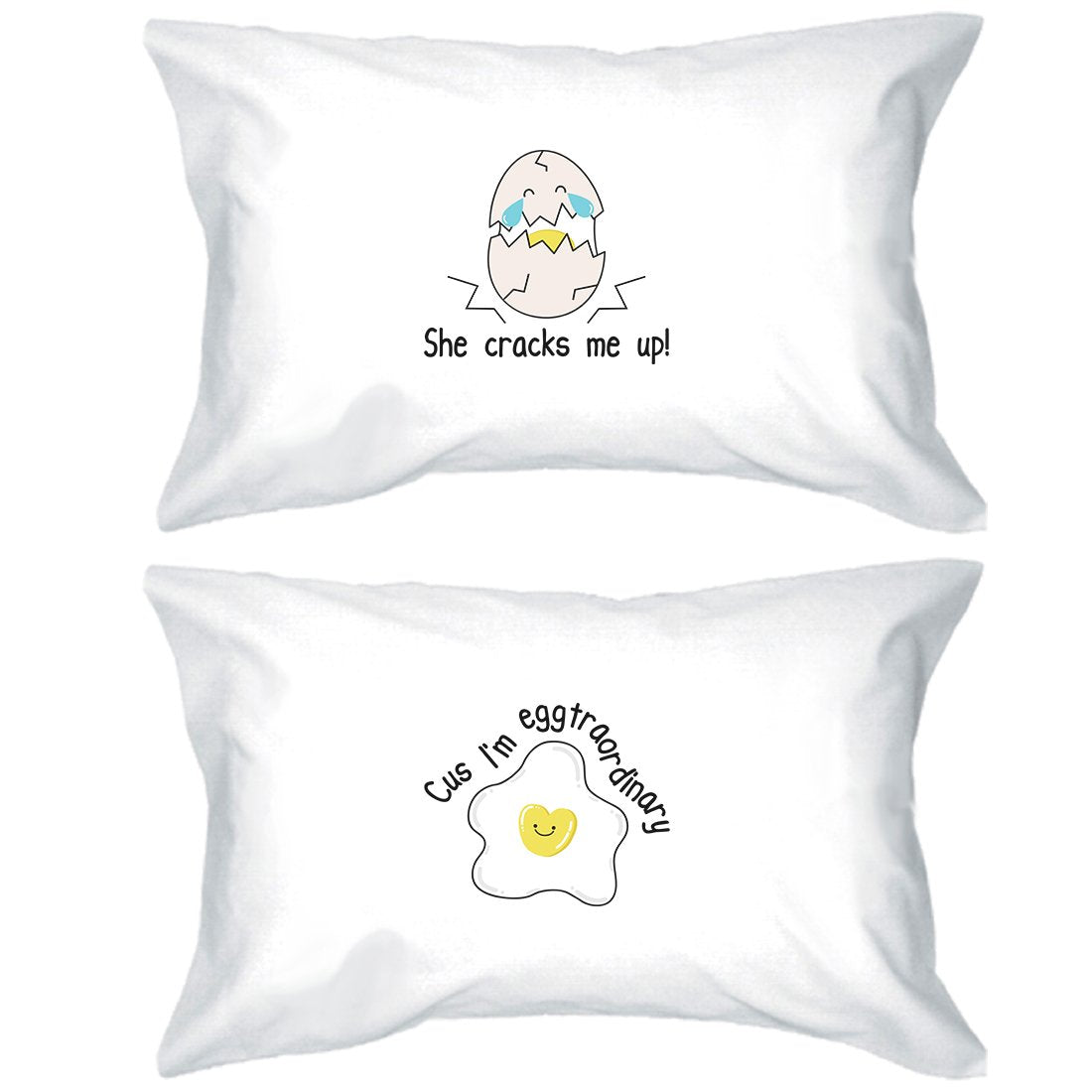 Egg Crack Eggtraordinary Matching Pillow Cases Funny Couples Gifts