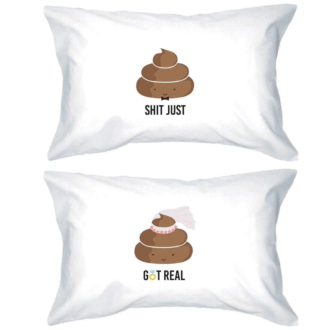 Poop Shit Got Real Funny Matching Pillow Covers Funny Wedding Gift