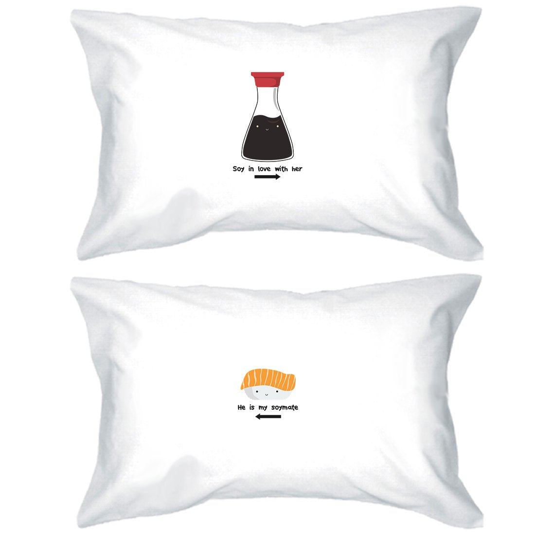 Sushi & Soy Sauce Matching Pillow Covers Funny Anniversary Gifts