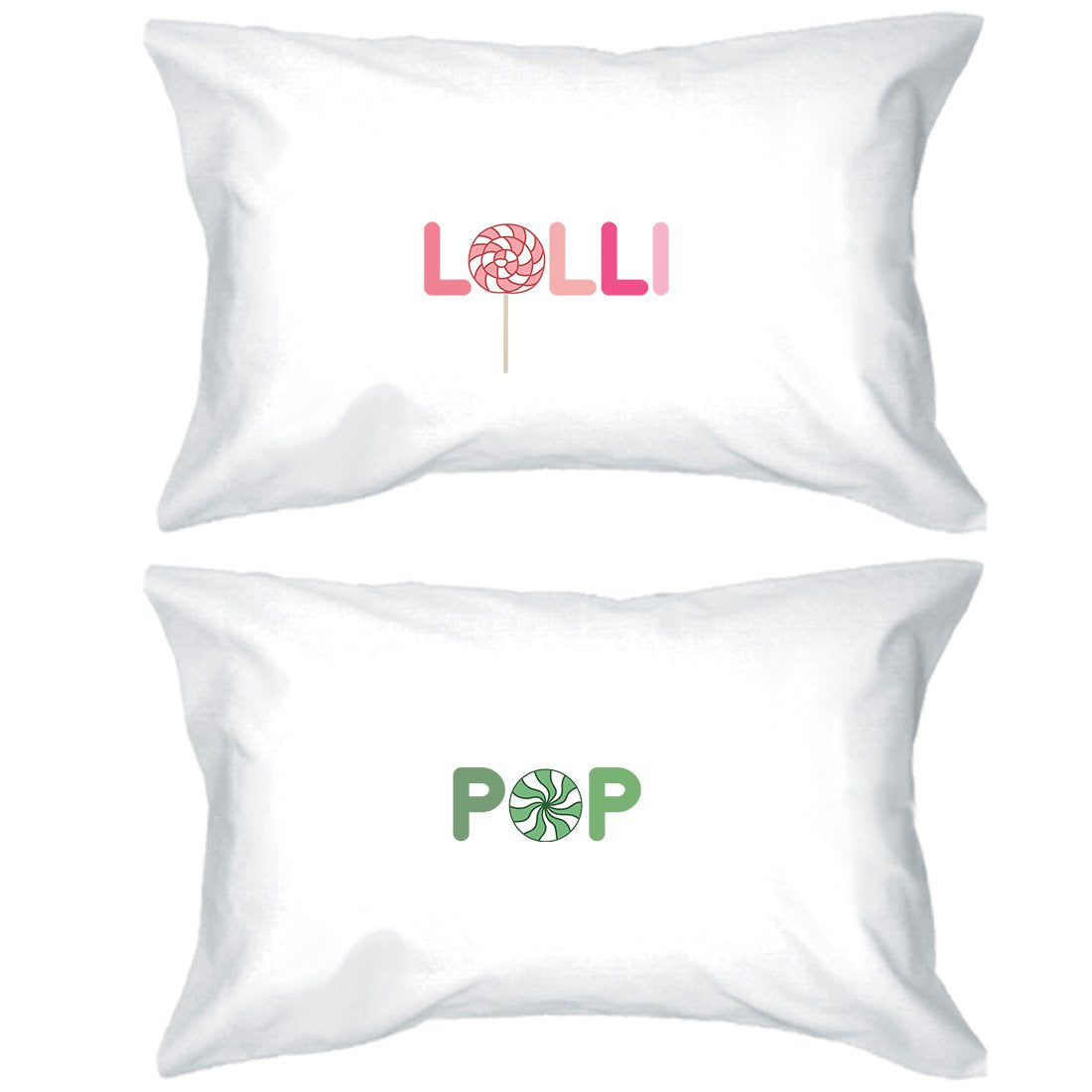 LolliPop Matching Couple Pillow Cases Funny Grandma Grandpa Gifts