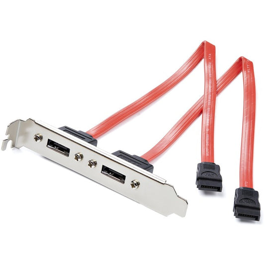 StarTech.com 2 Port SATA to eSATA Slot Plate Bracket - Serial ATA internal to external panel - 7 pin Serial ATA - 7 pin external Serial ATA