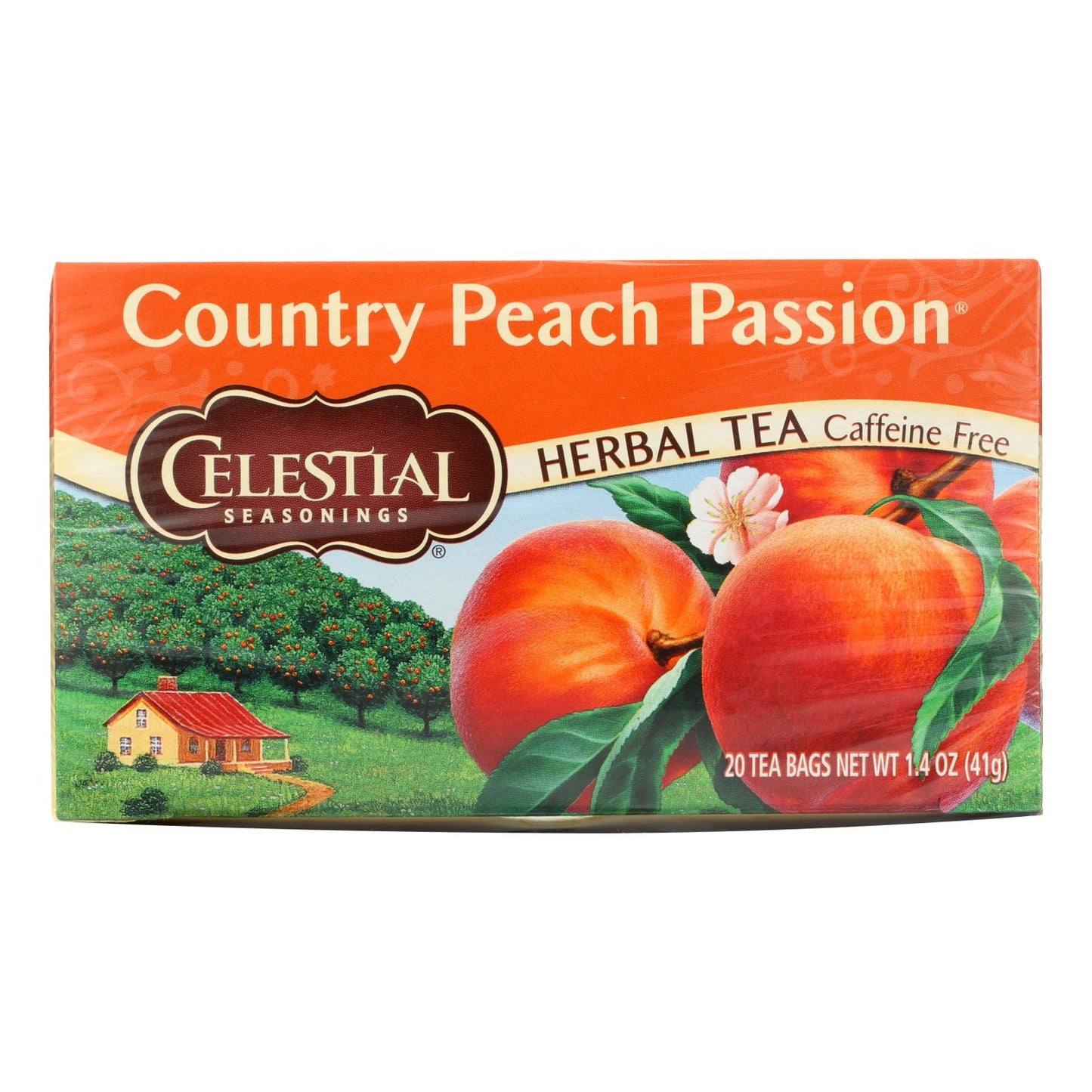 Celestial Seasonings Herbal Tea Caffeine Free Country Peach Passion - 20 Tea Bags - Case Of 6