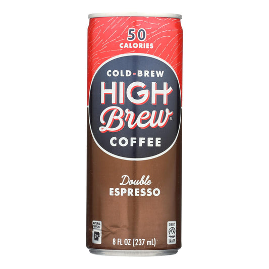 High Brew Coffee Coffee - Ready To Drink - Double Espresso - 8 Oz - Case Of 12