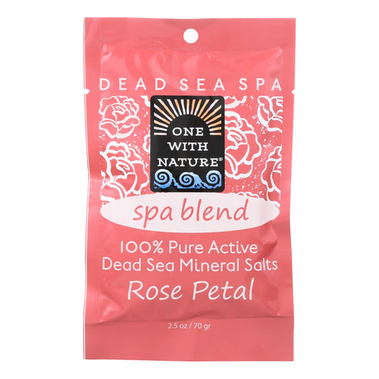 One With Nature Spa Blend Rose Petal Dead Sea Mineral Bath - Salt - Case Of 6 - 2.5 Oz.