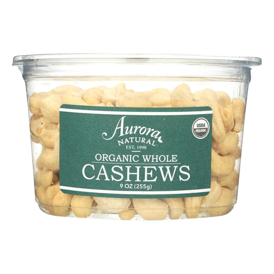 Aurora Natural Products - Organic Whole Cashews - Case Of 12 - 9 Oz.